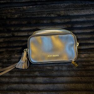 Joy & Iman Black Faux-Leather Wristlet Crossbody with Tassel